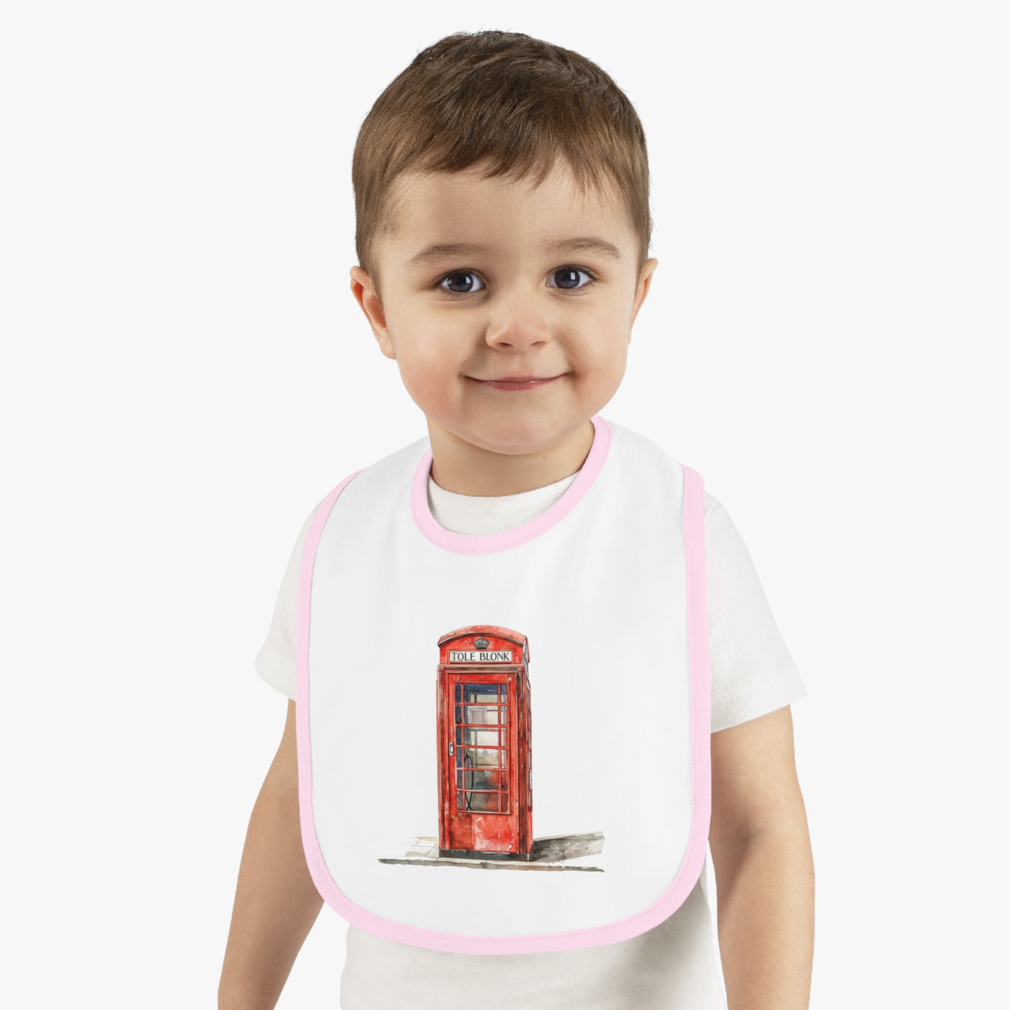 Cute Phone Booth Baby Bib, Baby Shower Gift, Newborn Accessories, Modern Nursery Decor, Unique Baby Gift