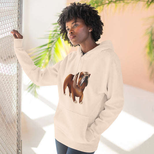 Three-Panel Fleece Hoodie - Adorable British Dog