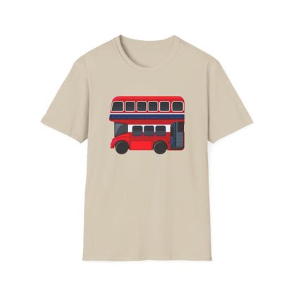 London Transport English Bus - Iconic Red Double-Decker Versatile Unisex Softstyle T-Shirt