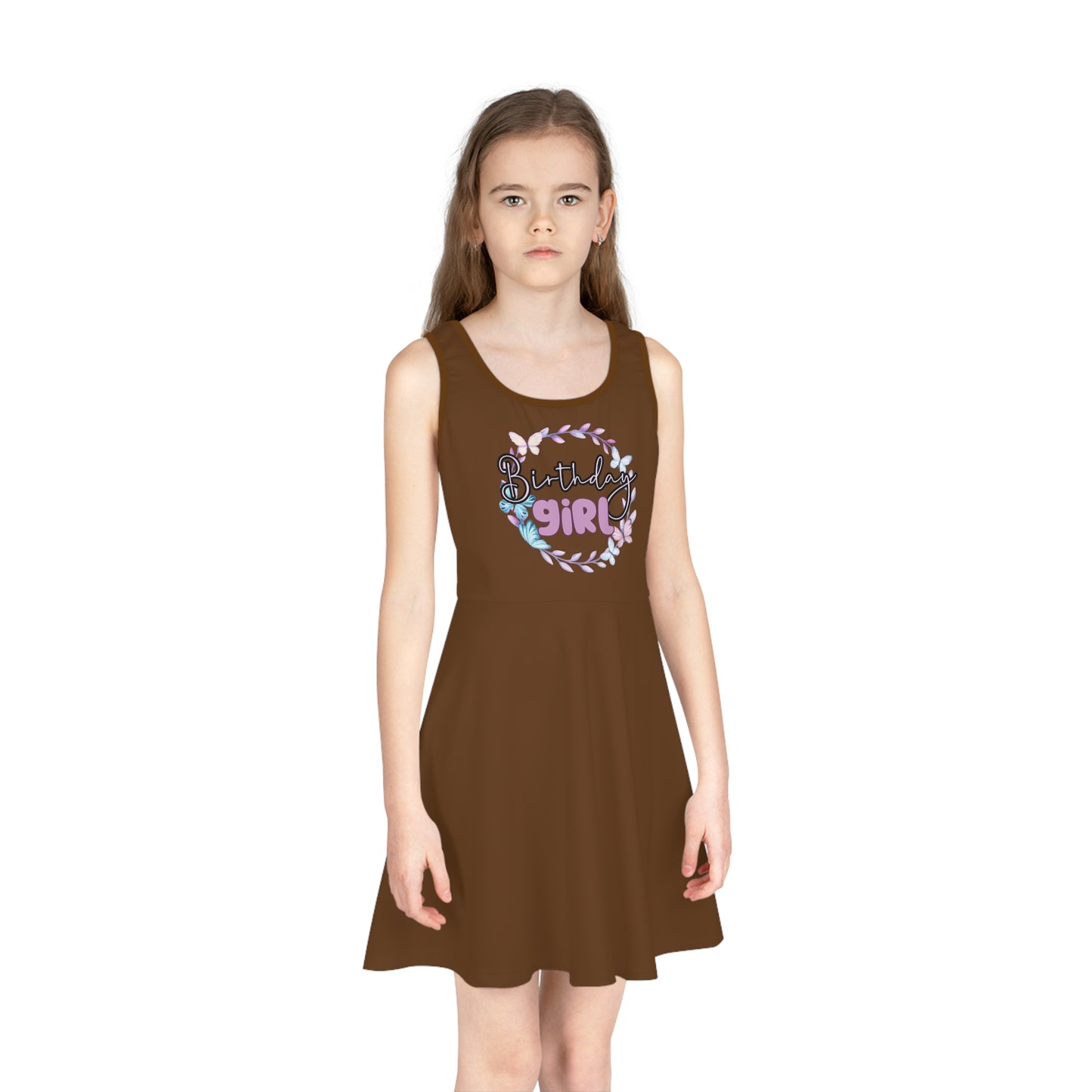 Girls' Sleeveless Sundress - Cute Birthday Girl Design with Cheetah Print - Perfect for Celebrations
