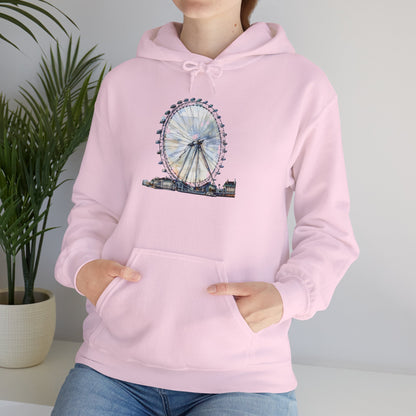 Unisex Heavy Blend™ Hooded Sweatshirt - London Eye - Iconic Ferris Wheel