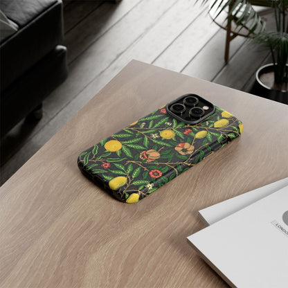 Tough Cases Phone Case, Floral Phone Cover, Tough Phone Protection, Gift for Plant Lovers, Black Background, Eco-Friendly Design