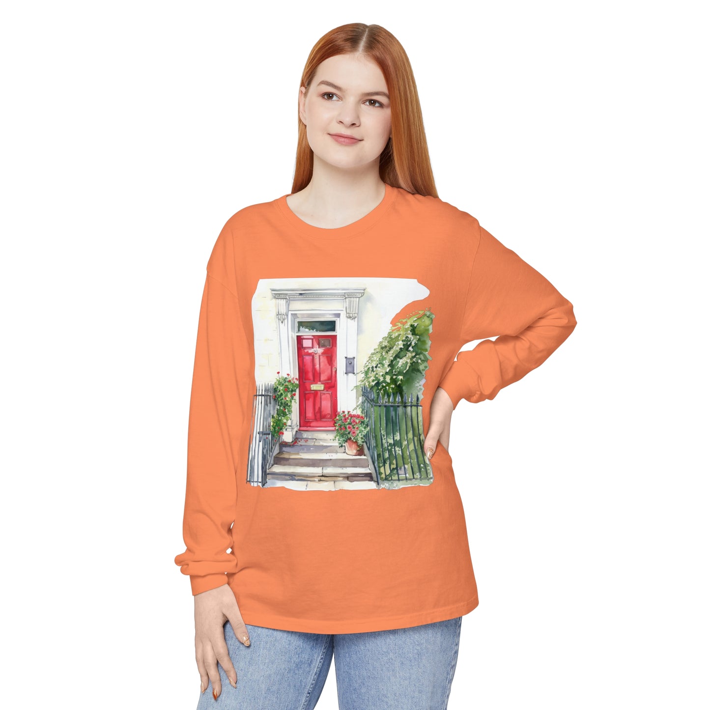 Unisex Garment-dyed Long Sleeve T-Shirt - Nature - Scenic Landscapes and Natural British Beauty