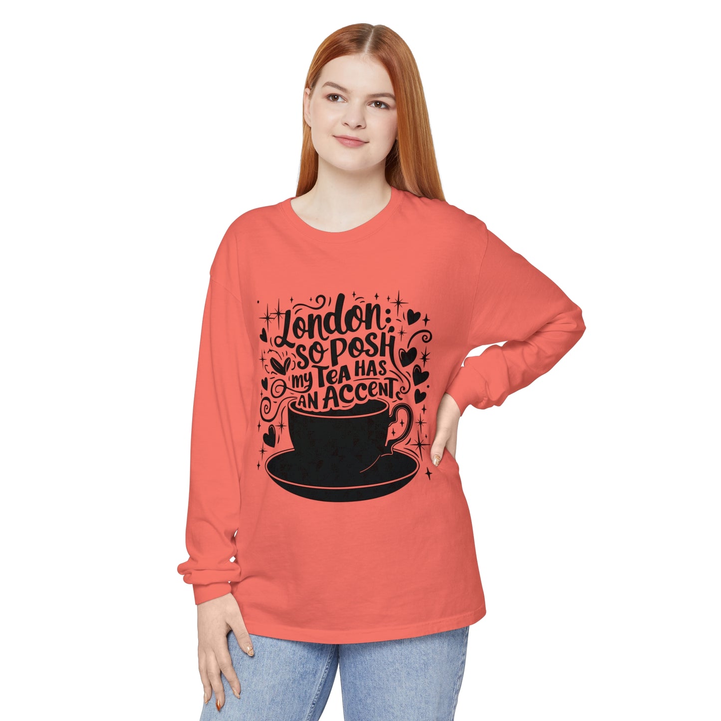 Unisex Garment-dyed Long Sleeve T-Shirt - London's Nostalgic Tea