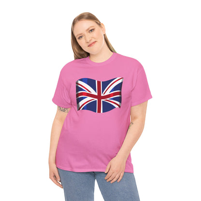 Unisex Heavy Cotton Tee - Classic UK Flag Design - Union Jack Symbol