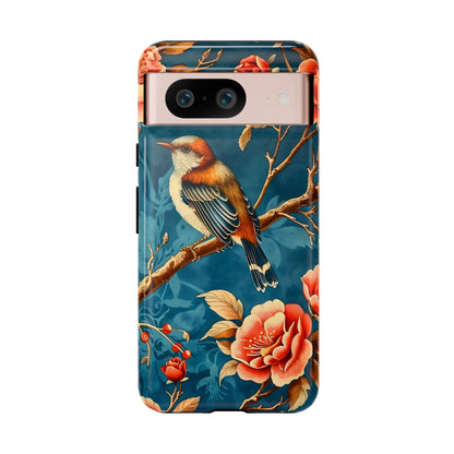 Bird & Floral Phone Case, Tough Cases for Nature Lovers, Gift for Her, Customizable Design, Vibrant Tech Accessories
