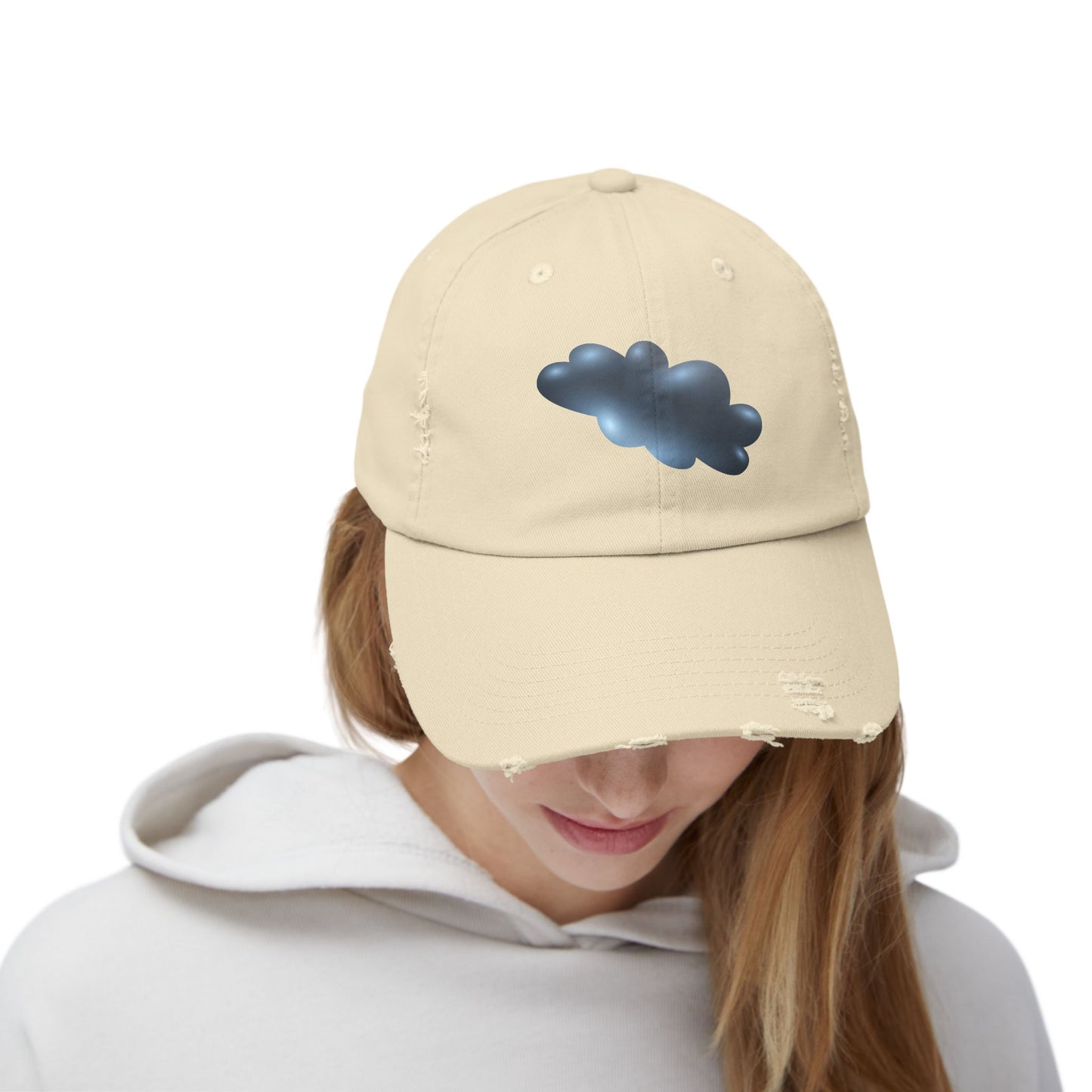 Distressed Cloud Cap - Casual Style for Outdoor Adventures, Gift for Nature Lovers, Trendy Accessories, Summer Fashion, Everyday Wear