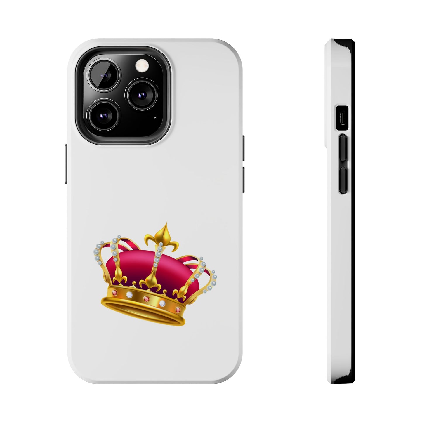 Crown Emoji Tough Phone Case, Durable Phone Cover, Stylish Protector, Gift for Him/Her, Trendy Smartphone Accessory