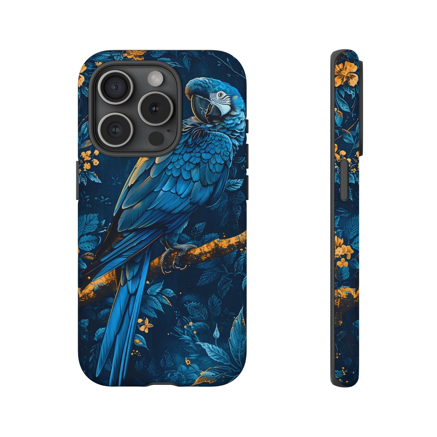 Tough Cases - Vibrant Blue Parrot Phone Case, Tropical Bird Phone Cover, Nature Lover Gift, Eco-Friendly Accessories, Unique Wildlife Decor