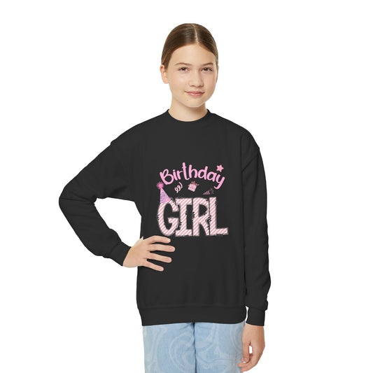 Birthday Girl Youth Crewneck Sweatshirt - Fun & Cute Gift for Birthdays
