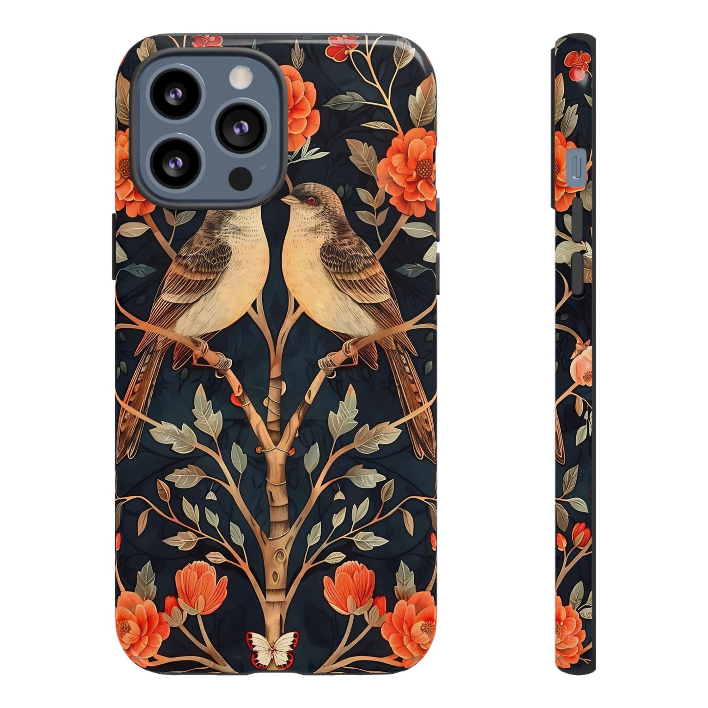 Floral Phone Case – Tough Cases with Bird Design, Unique Gift for Nature Lovers, Stylish Tech Accessory, Phone Cover, Artistic Case