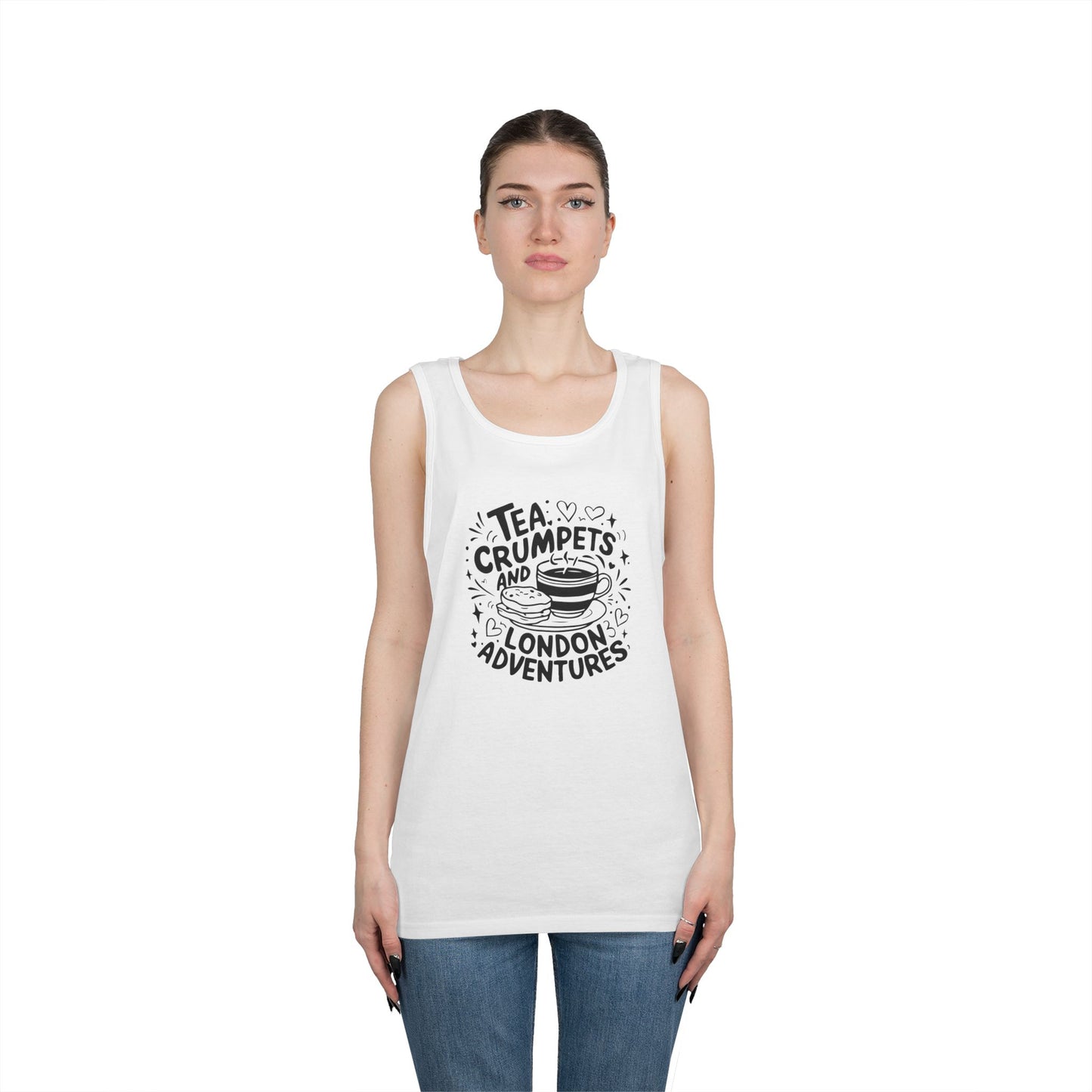 Unisex Heavy Cotton Tank Top - Tea crumpets and love London Adventures