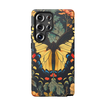 Butterfly Floral Phone Case, Art-inspire Tough Case, Gift for Nature Lovers, Butterfly Pattern Cover, Eco-Friendly Mobile Accessory