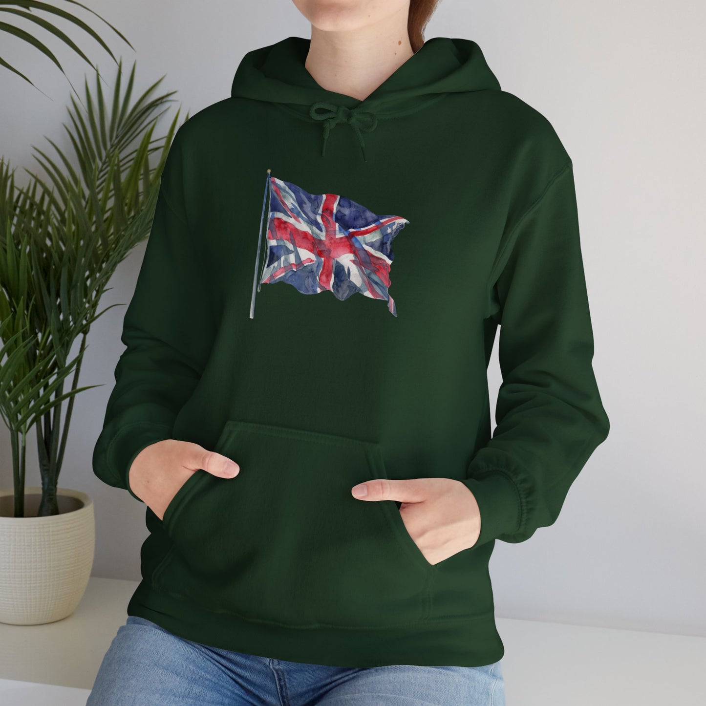 Unisex Heavy Blend™ Hooded Sweatshirt - Bold & Brave - The British Flag Design