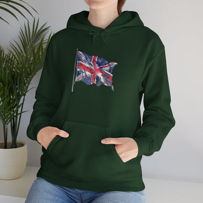 Unisex Heavy Blend™ Hooded Sweatshirt - Bold & Brave - The British Flag Design