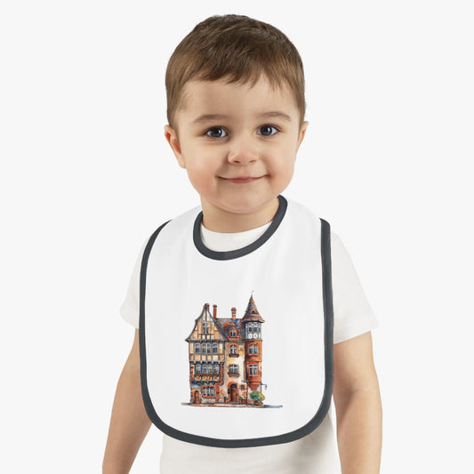 Adorable House Design Baby Bib, Cute Baby Bib for Feeding, Infant Gift, Baby Shower Essential, Fun Bib for Toddlers