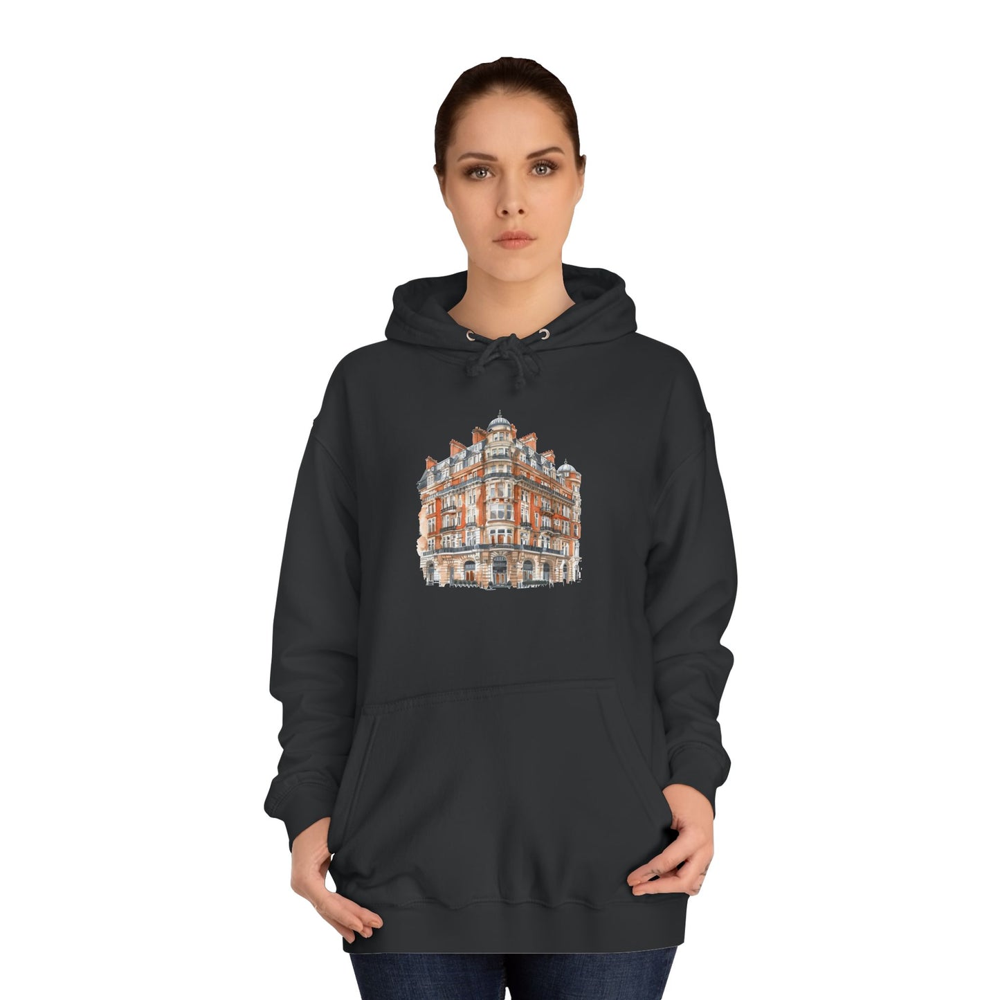 Unisex College Hoodie - Classic British Architecture - Elegant Historic Building
