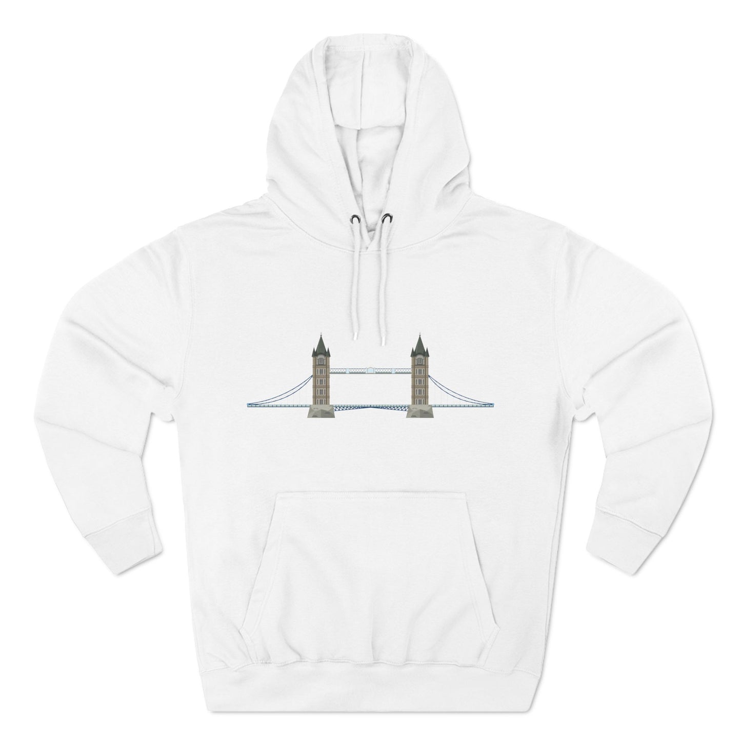 Tower Bridge - Iconic London Relaxed Three-Panel Fleece Hoodie