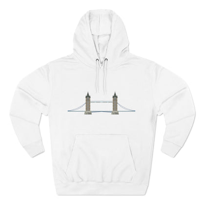 Tower Bridge - Iconic London Relaxed Three-Panel Fleece Hoodie