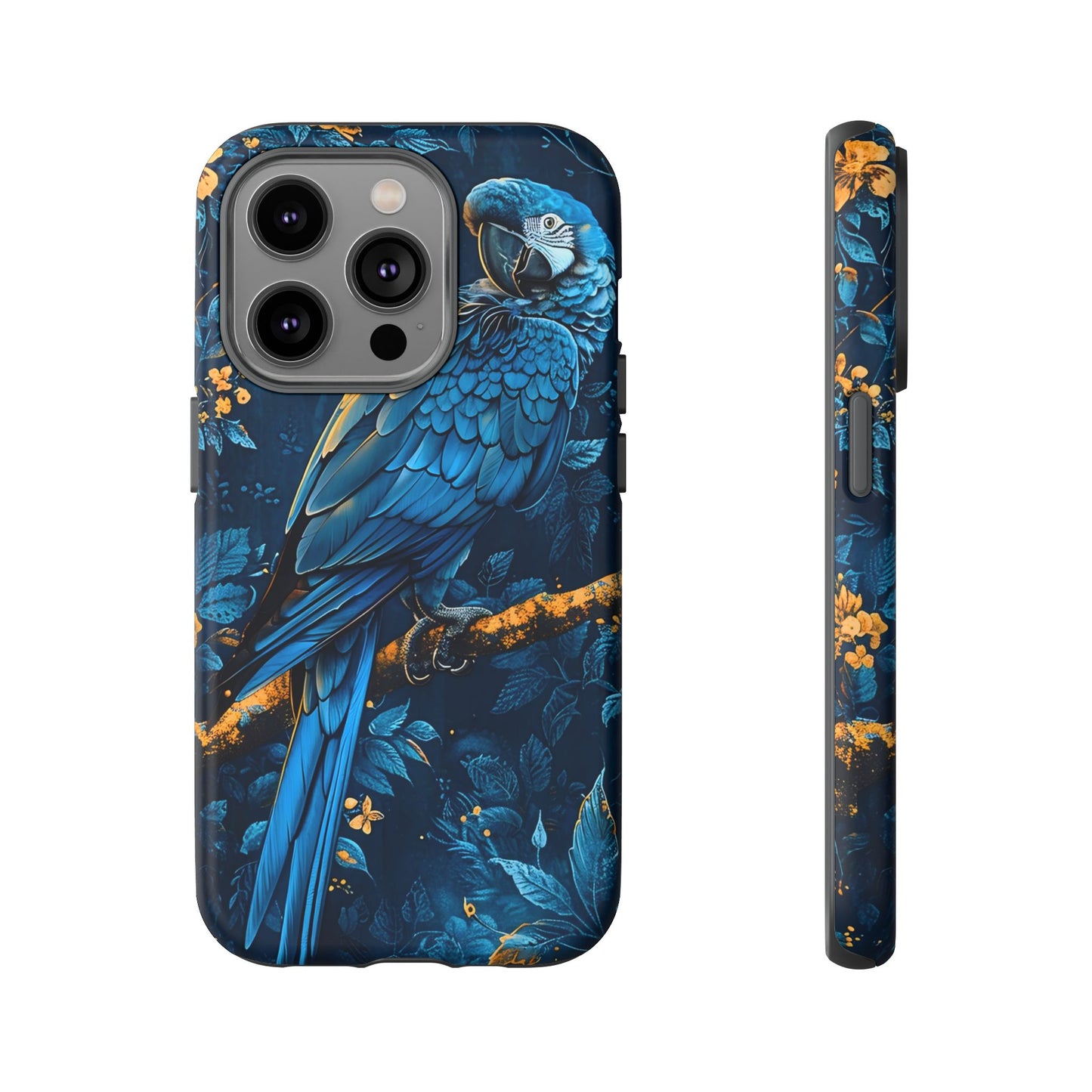 Tough Cases - Vibrant Blue Parrot Phone Case, Tropical Bird Phone Cover, Nature Lover Gift, Eco-Friendly Accessories, Unique Wildlife Decor