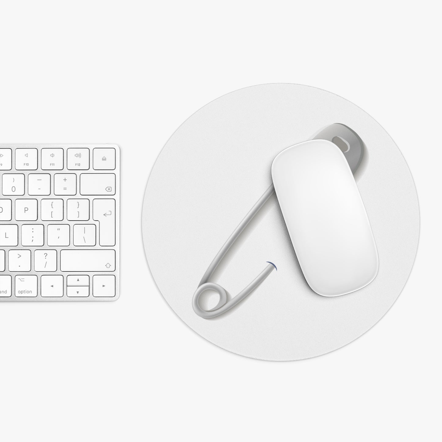 Minimalist Safety Pin Mouse Pad, Stylish Desk Accessory, Computer Mousepad, Gift for Office, Modern Home Decor, Unique Workstation