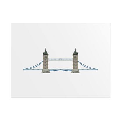 Tower Bridge Rolled Poster, London City Decor, Wall Art, Gift for Travelers, Home Aesthetic, UK Wall Art
