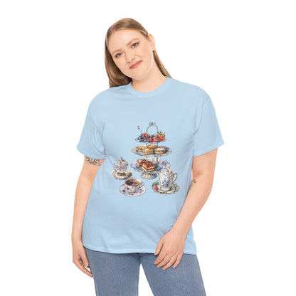 Unisex Heavy Cotton Tee - From Pies to Puddings - Classic British Dishes"