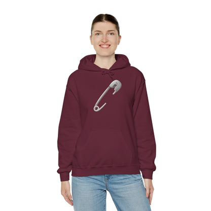 Unisex Heavy Blend™ Hooded Sweatshirt - Minimalist Safety Pin Design