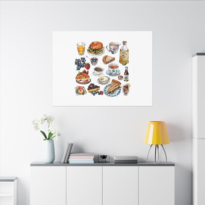 Breakfast Feast Canvas Print, Food Art, Kitchen Decor, Gifting for Food Lovers, Brunch Vibes, Wall Art