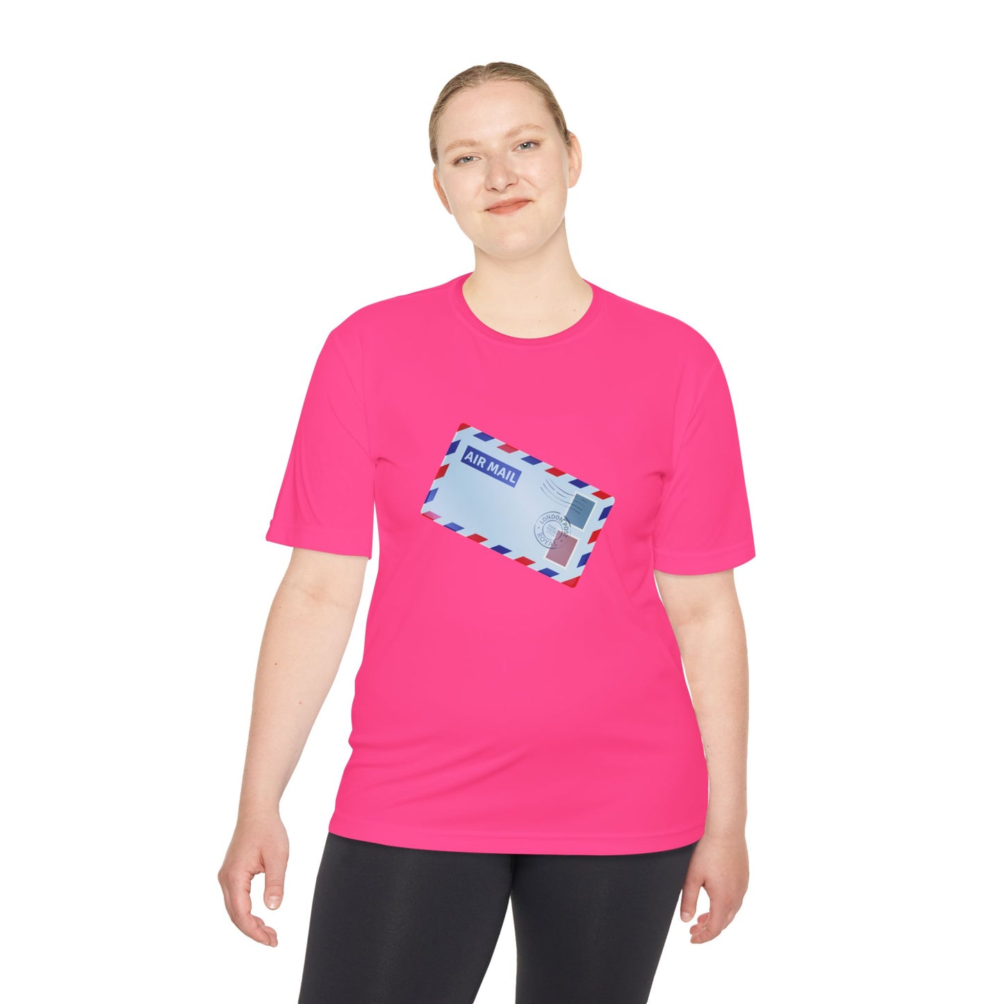 Unisex Moisture Wicking Tee - Vintage British Airmail Stamp Art Print