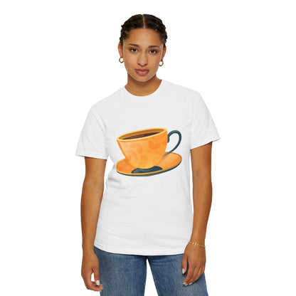 Unisex Garment-Dyed T-shirt - Elegant British Tea Cup - Classic Tea Time Style