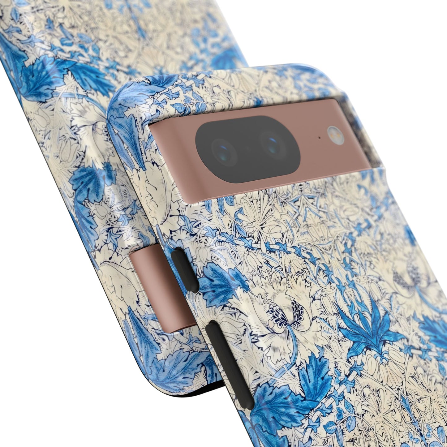 Elegant Floral Phone Case, Tough iPhone Cover, Stylish Mobile Protector, Blue Patterned Case, Unique Gift for Her