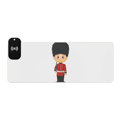 British Queen’s Guard (Child Style) - LED Gaming Mouse Pad with Wireless Charging, Cartoon Guard Design, Gaming Accessories, Office Decor, Gift for Gamers, Tech Gadgets