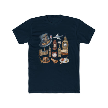 Vintage England Icons Trendy Unisex Cotton Crew Tee