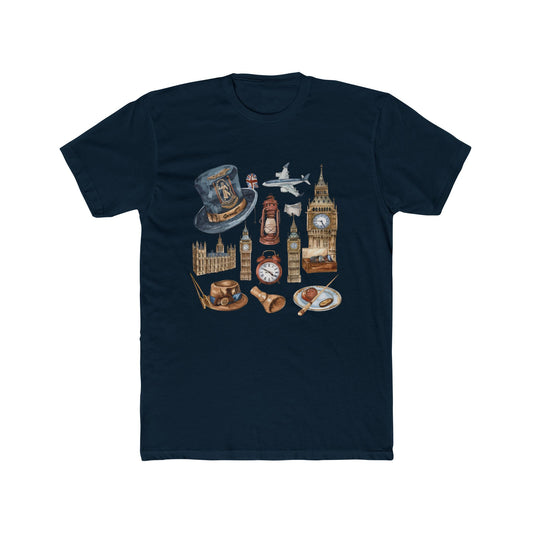 Vintage England Icons Trendy Unisex Cotton Crew Tee