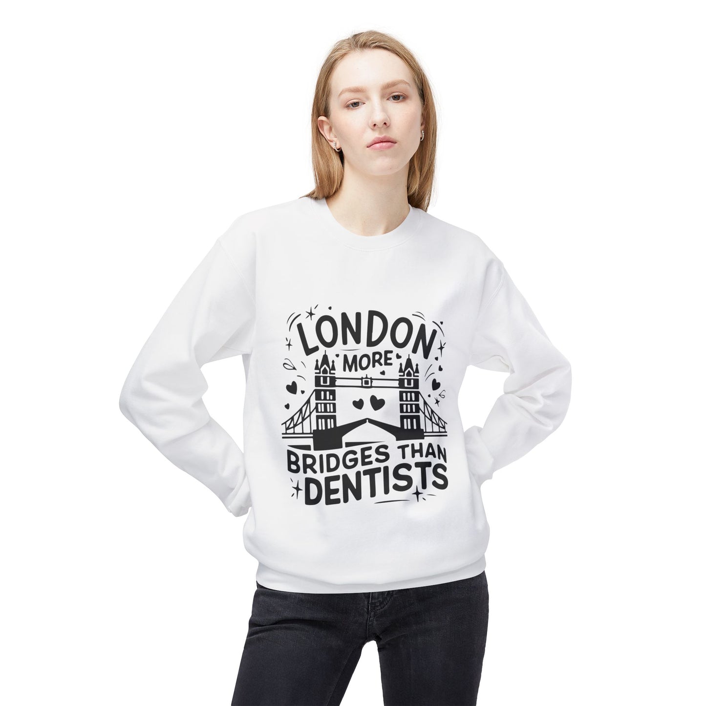 Unisex Midweight Softstyle Fleece Crewneck Sweatshirt - London is having more Bridges