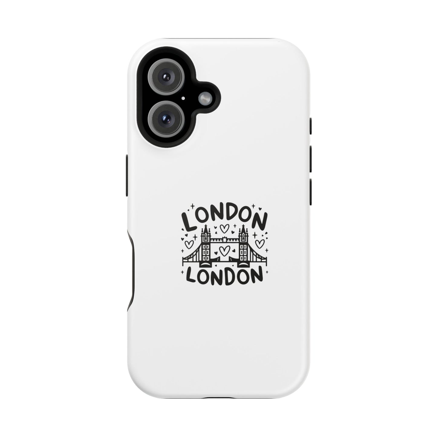 London Love Magnetic Tough Case, Personalized Phone Case, Unique London Design, Gift for Travelers, Cute London Souvenir