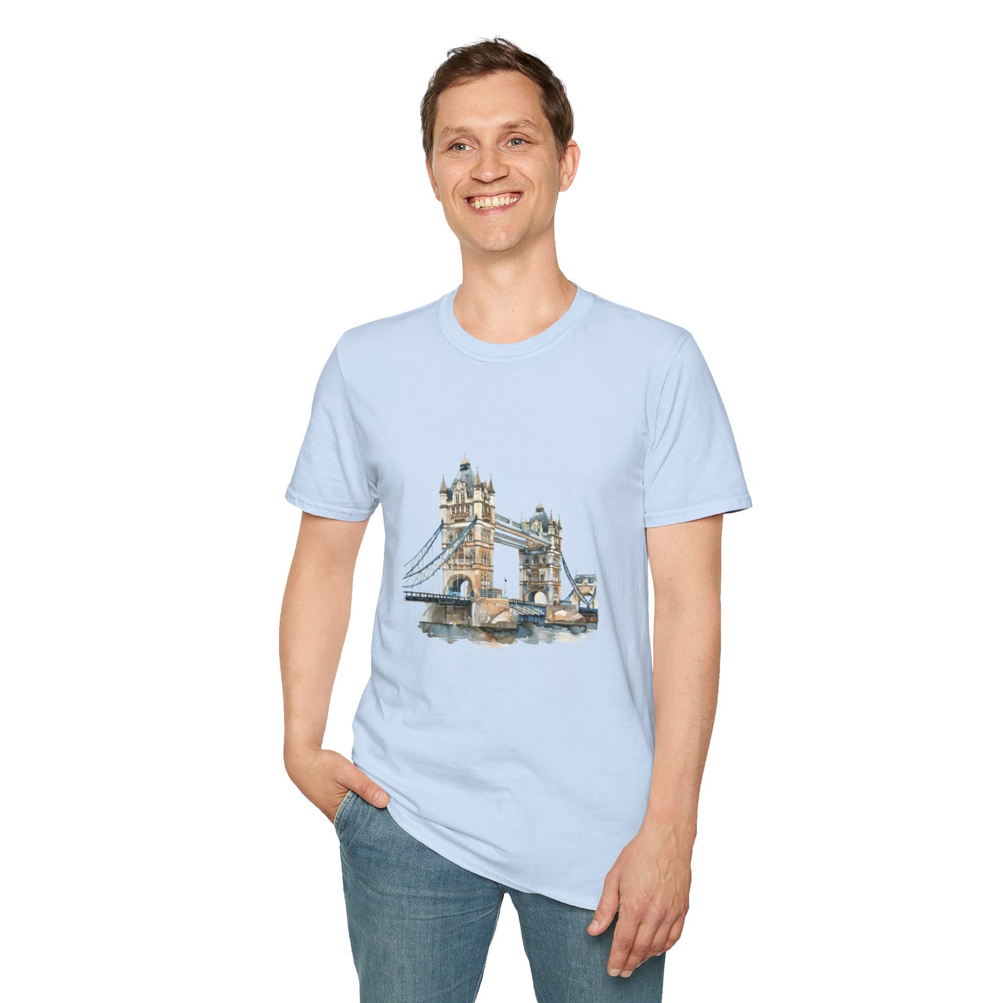 Unisex Softstyle T-Shirt - Classic London Bridge Scene