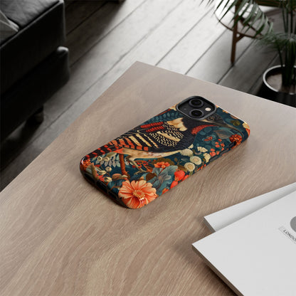 Nature-Inspired Phone Case with Floral Art, Tough Phone Cover, Protective Case, Gift for Nature Lovers, Unique Phone Accessory