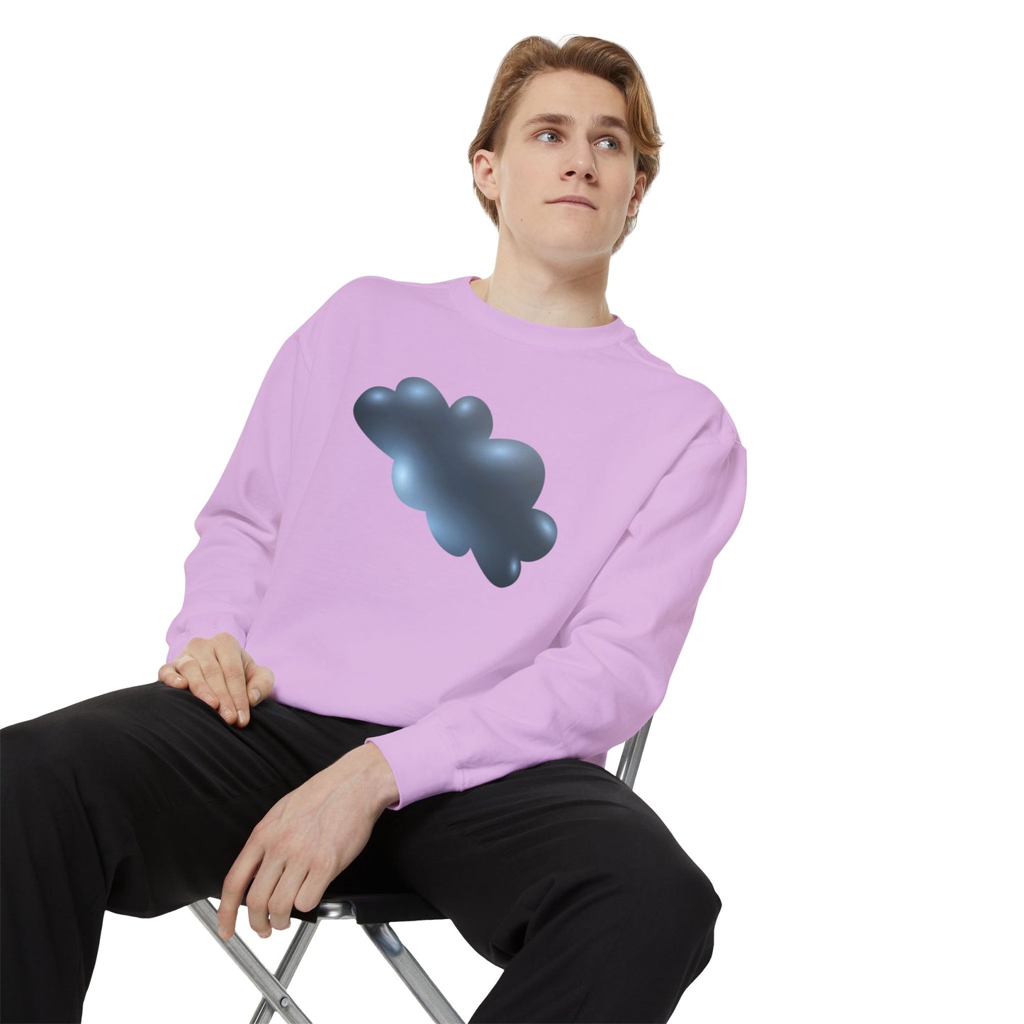 Unisex Garment-Dyed Sweatshirt Relaxed - Serene Cloudscape Dreamy Cloud