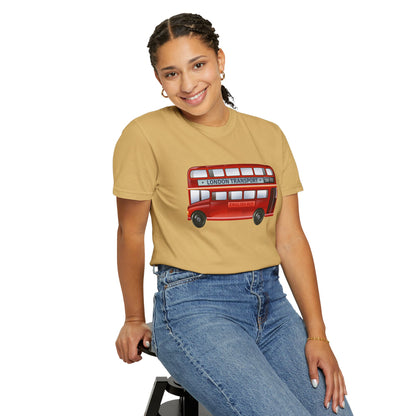 Unisex Garment-Dyed T-shirt - Rolling Through History: The British Red Bus