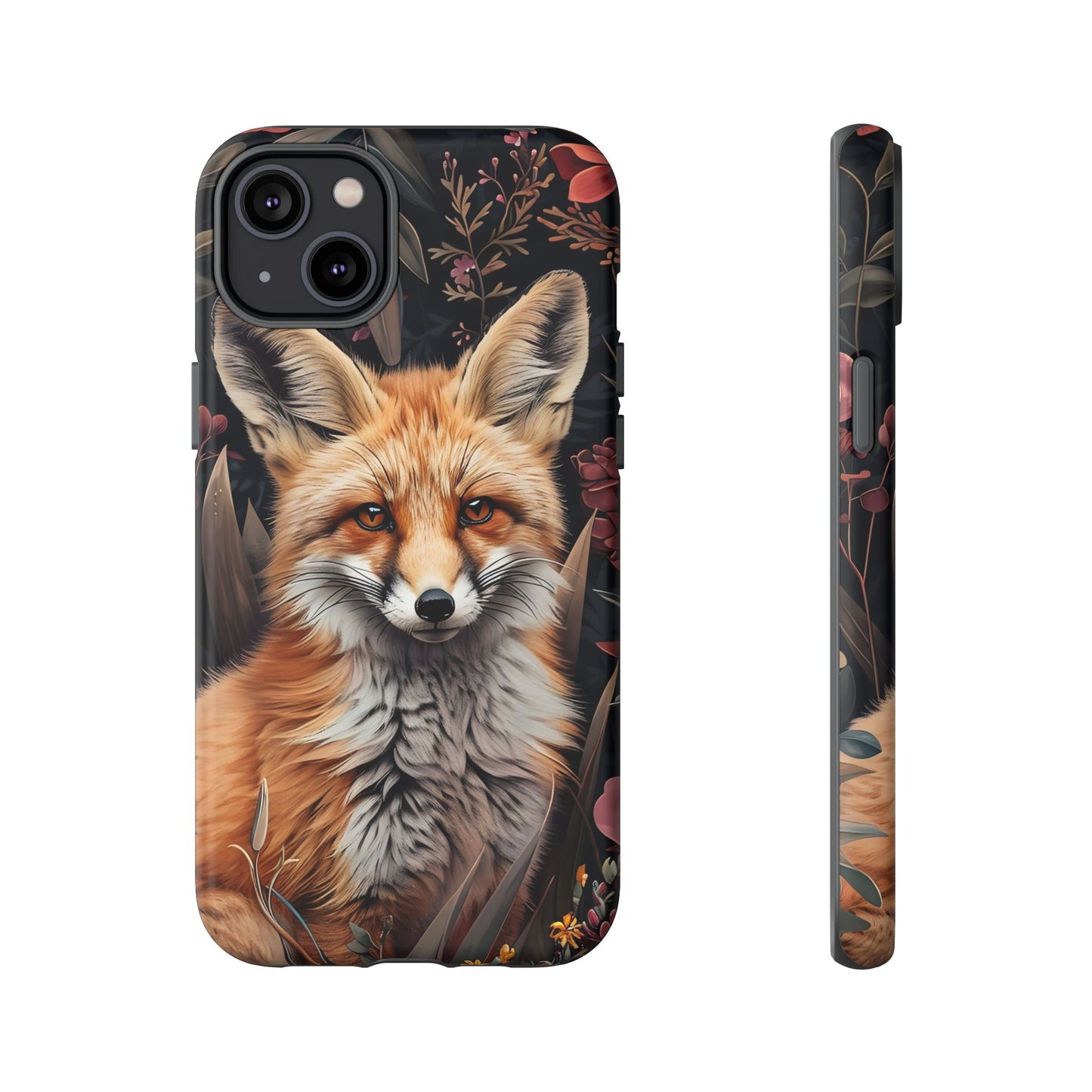 Fox Floral Phone Case, Tough Cases for Animal Lovers, Nature Themed Gift, Cute Phone Cover, Wild Fox Protector