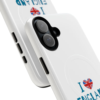 I Love England Magnetic Phone Case | Tough Protective Cover, Travel Gift, Souvenir for England Lovers, Personalized Phone Accessories