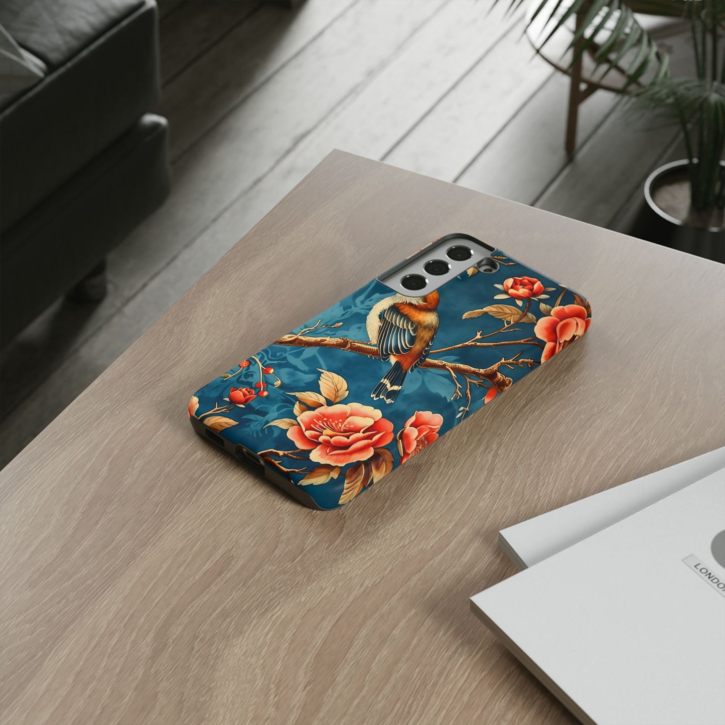 Bird & Floral Phone Case, Tough Cases for Nature Lovers, Gift for Her, Customizable Design, Vibrant Tech Accessories