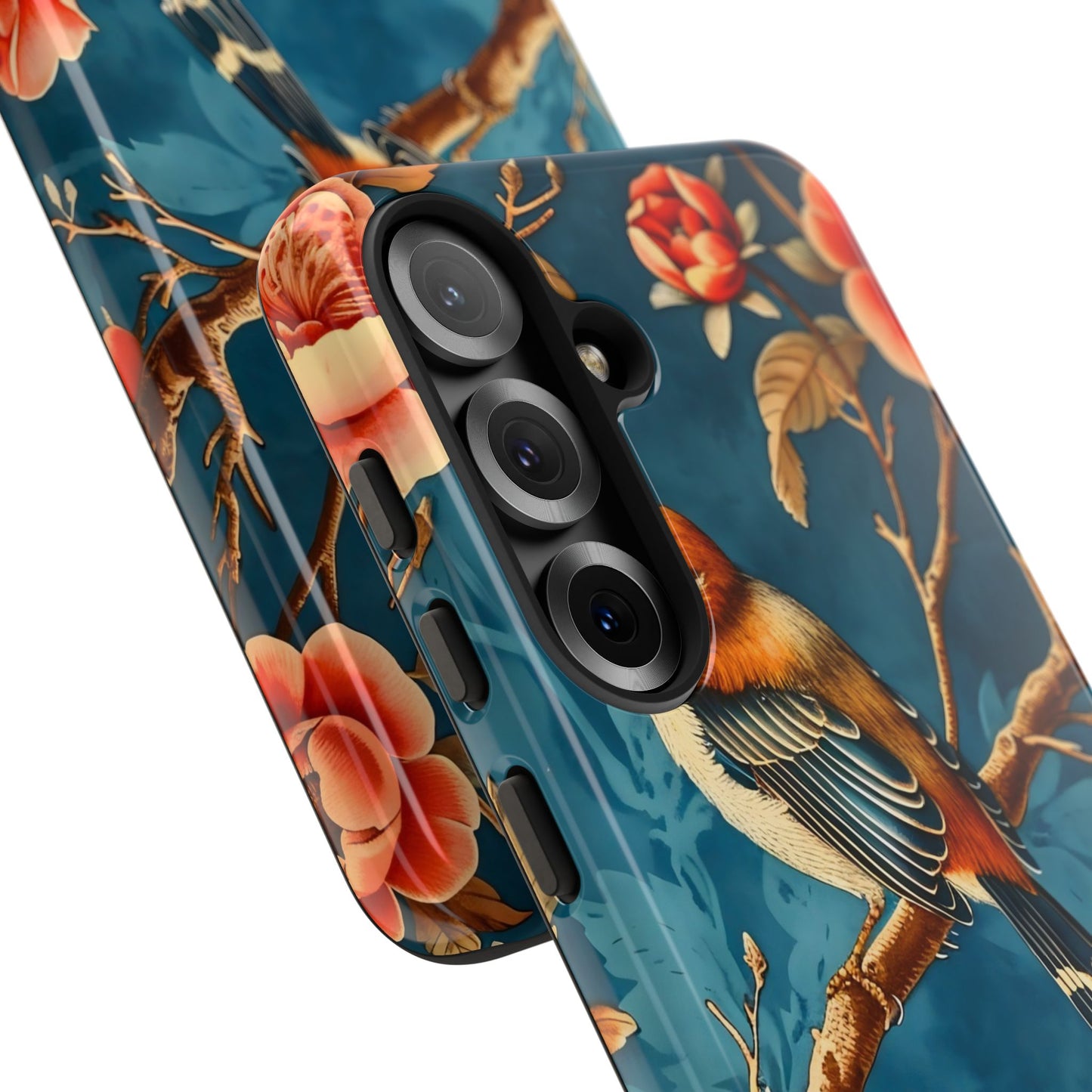 Bird & Floral Phone Case, Tough Cases for Nature Lovers, Gift for Her, Customizable Design, Vibrant Tech Accessories