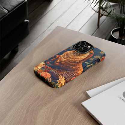Otter Phone Case, Floral Otter Design, Tough Phone Cover, Nature Lover Gift, Cute Animal Accessories