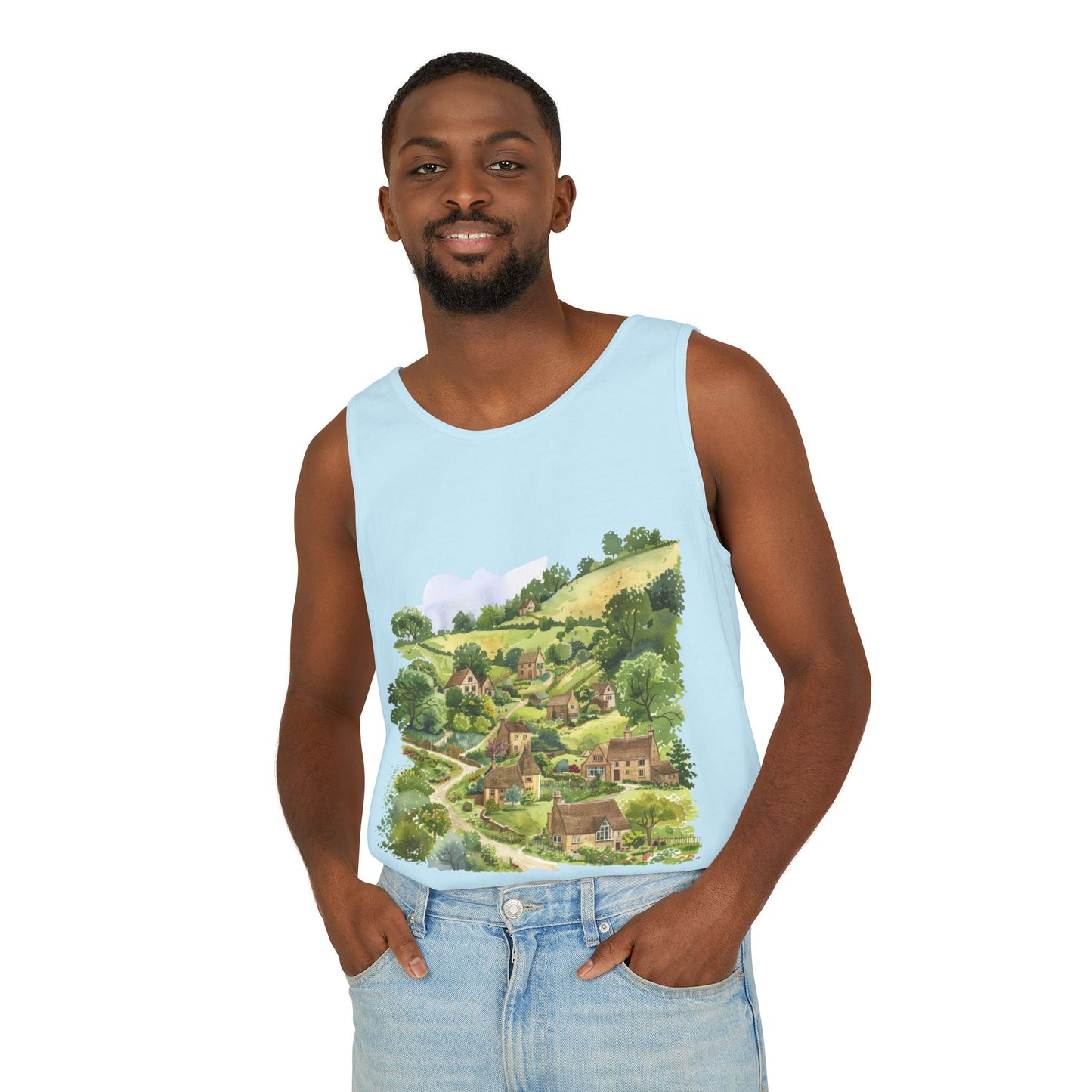 Unisex Garment-Dyed Tank Top - England Aesthetics - Embracing Classic British Charm and Style
