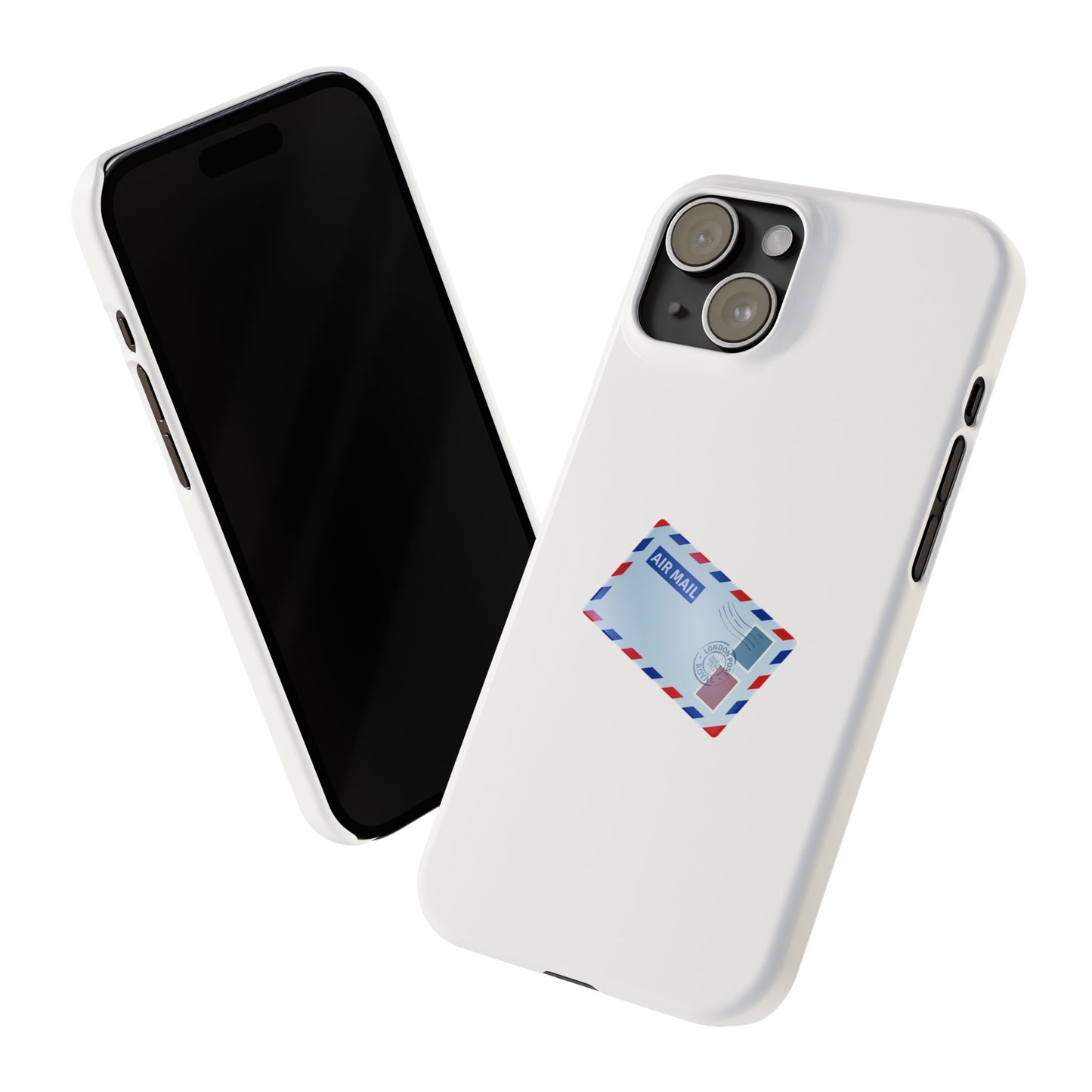Vintage Air Mail Slim Phone Cases, Cute Phone Cover, Gift for Travelers, Retro Aesthetic, Postage Design