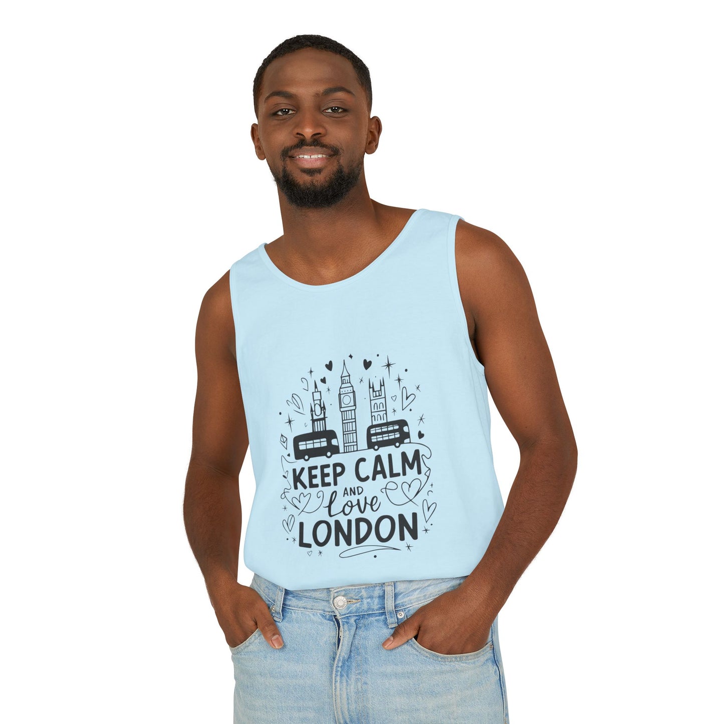 Unisex Garment-Dyed Tank Top - Keep calm and love London