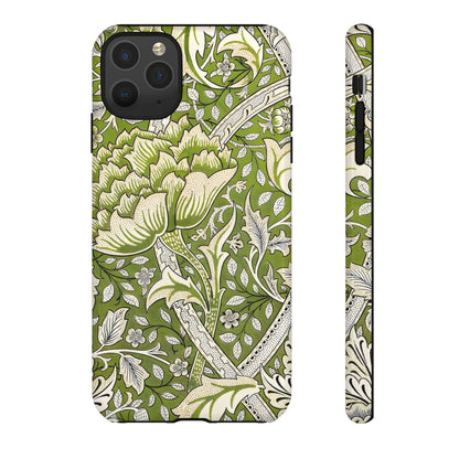 Stylish Phone Case with Floral Design, Durable Protective Cover for iPhone, Unique Gift for Birthdays, Mother's Day, Green Aesthetic